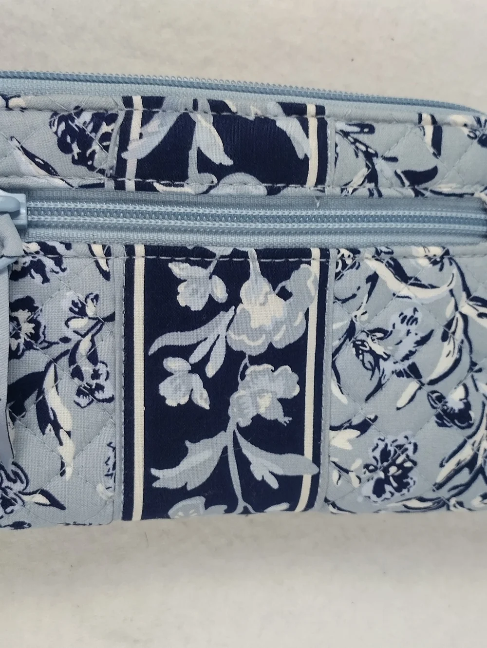 Vera Bradley Teal and Navy Zip Around Clutch Wallet